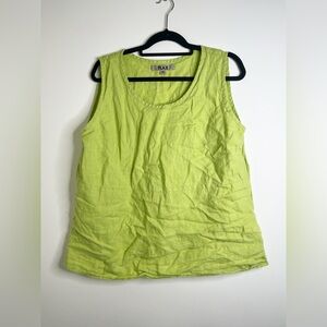 Flax Green Linen Sleeveless Top